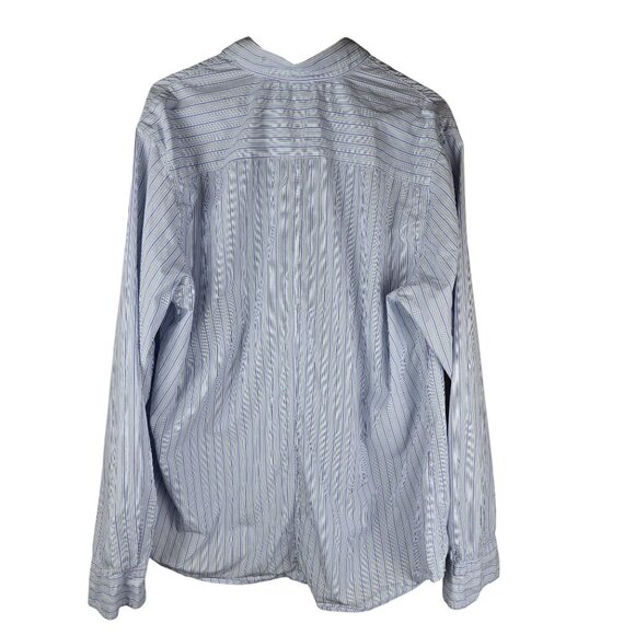 Frank & Eileen Paul Striped Button-Up XL Blue/Green 100% Cotton Made In USA - Picture 2 of 6